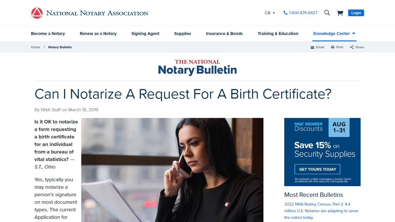 Can I Notarize A Request For A Birth Certificate? | NNA