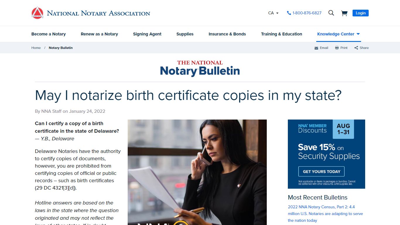 May I notarize birth certificate copies in my state? | NNA